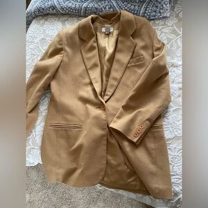 Lands' End Women's Camel Tan Single-Button Blazer
